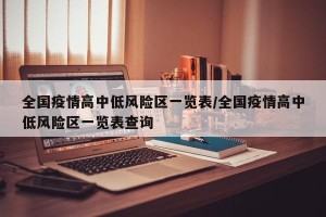 全国疫情高中低风险区一览表/全国疫情高中低风险区一览表查询