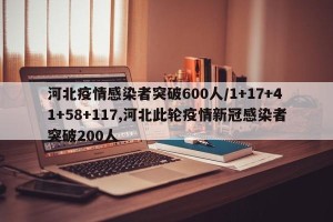 河北疫情感染者突破600人/1+17+41+58+117,河北此轮疫情新冠感染者突破200人