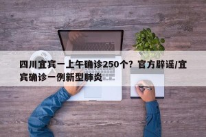 四川宜宾一上午确诊250个？官方辟谣/宜宾确诊一例新型肺炎