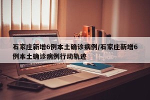 石家庄新增6例本土确诊病例/石家庄新增6例本土确诊病例行动轨迹